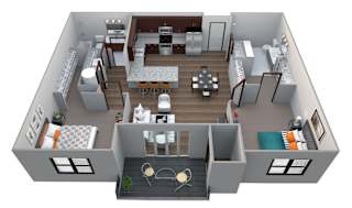 Creek C1AS floor plan at 360 at Jordan West best new apartments West Des Moines IA 50266