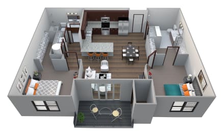 Floor Plan  Creek C1AS floor plan at 360 at Jordan West best new apartments West Des Moines IA 50266