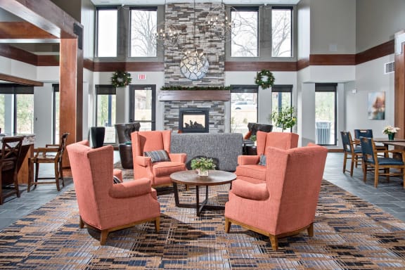 a rendering of the lobby at The Grainwood Senior Apartments, Prior Lake, MN