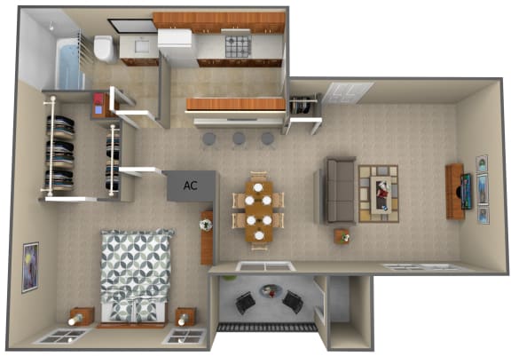 Floor Plan  1-Bedroom floor plan
