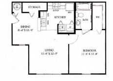 Floor Plan  One Bedroom/One Bath