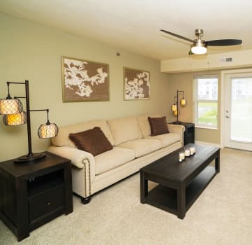 Living Room with Ceiling Fan