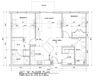  Floor Plan 2 Bedroom 2 Bath