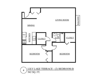  Floor Plan Two Bedroom B