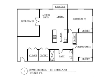 Floor Plan Three Bedroom A