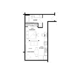 Studio Apartment Floor Plan