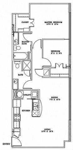 6B2 Lofts Floor Plan at The Landmark Apartments, New Braunfels, 78130