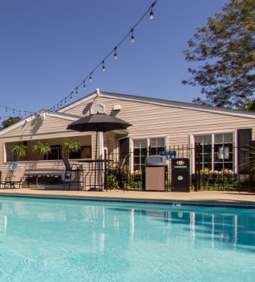 This is a picture of the pool area at Deer Hill Apartments in Cincinnati, Ohio.