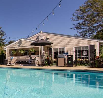 This is a picture of the pool area at Deer Hill Apartments in Cincinnati, Ohio.