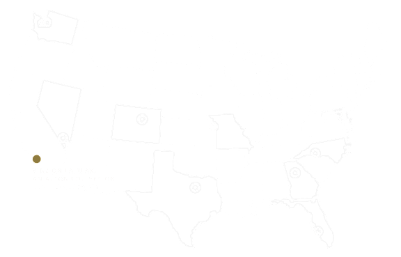 A map of the United States with certain states highlighted and others not.