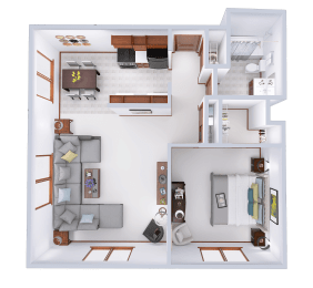  Floor Plan Phase 1 - 1 Bed, 1 Bath Garden