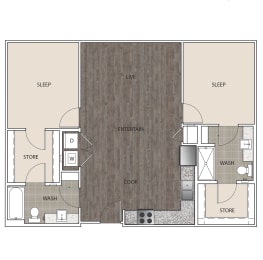 Floor Plan 2A at Artisan Twickenham Square, Huntsville, Alabama