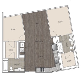 Floor Plan 2B at Artisan Twickenham Square, Huntsville
