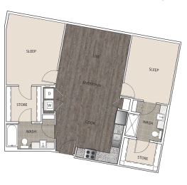 Floor Plan 2C at Artisan Twickenham Square, Alabama