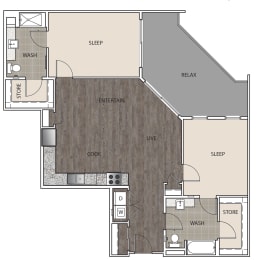 Floor Plan 2E at Artisan Twickenham Square, Huntsville, AL 35801