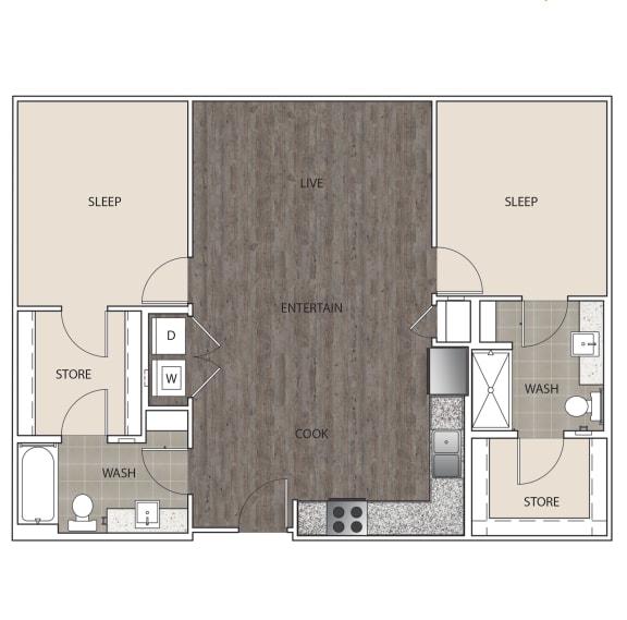 Floor Plan 2A at Artisan Twickenham Square, Huntsville, Alabama