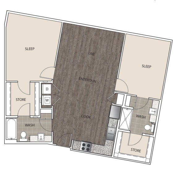 Floor Plan 2C at Artisan Twickenham Square, Alabama