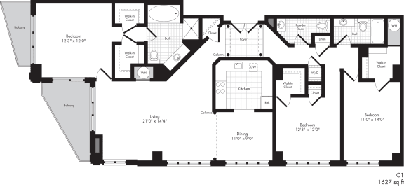 apartment floorplans- the promenade at harbor east