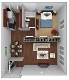 Floor Plan at Dearborn View Apartments, Inkster, MI 48141