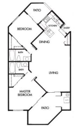 2 Bed 2 Bath G Floor Plan at Elevate at Discovery Park, Tempe, 85283