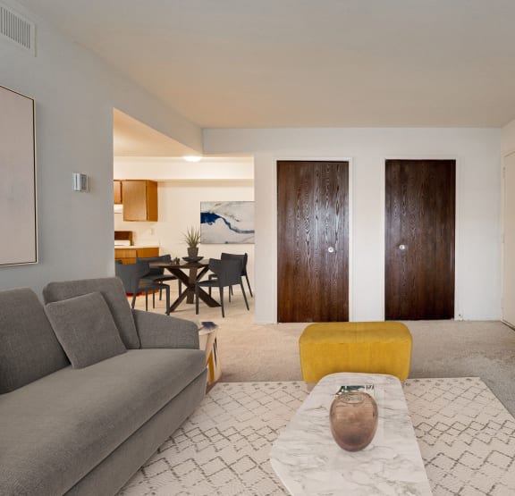 Living Room at Fox Pointe Apartments in East Moline, IL