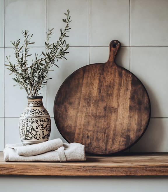 A wooden cutting board at Terracina at Wildhawk, Sacramento, 95829