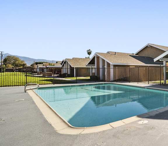 A swimming pool in a residential area.