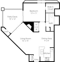 Floor Plan A at The Apartments at Tamar Meadow, Columbia, MD, 21045
