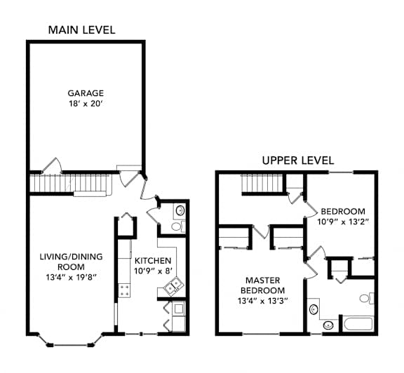 Westwind Two-Bedroom Floor Plan (2D)