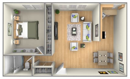 1 Bedroom Floor Plan at Enclave West Hartford / Parc West, Connecticut