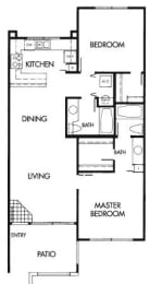 2 Bed 2 Bath B Floor Plan at Elevate at Discovery Park, AZ, 85283
