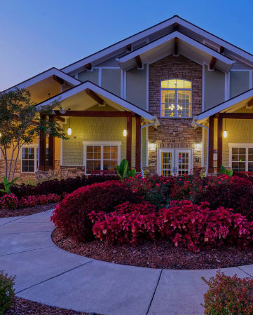 Building exterior with landscaping - Glenbrook Apartments