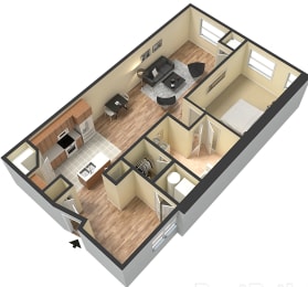  Floor Plan 1x1 B