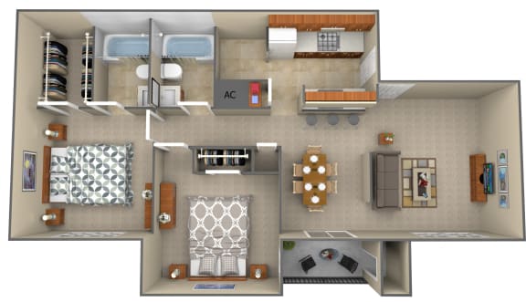 Floor Plan  2-Bedroom floor plan