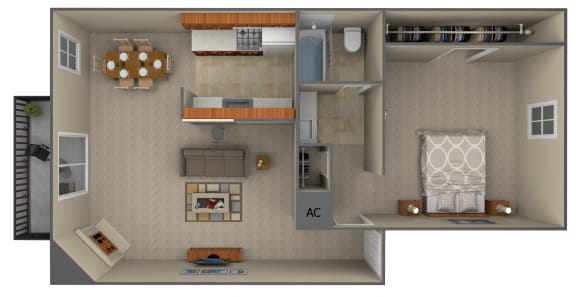 Floor Plan  1-Bedroom floor plan