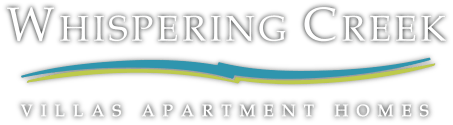 the logo for whispering creek villas apartment homes
