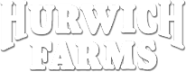 the logo for horror farm is shown in white letters on a black background
