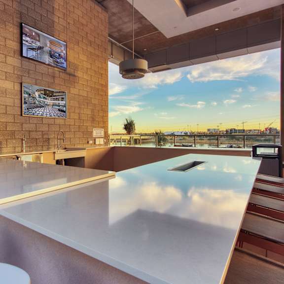 model living room and kitchen