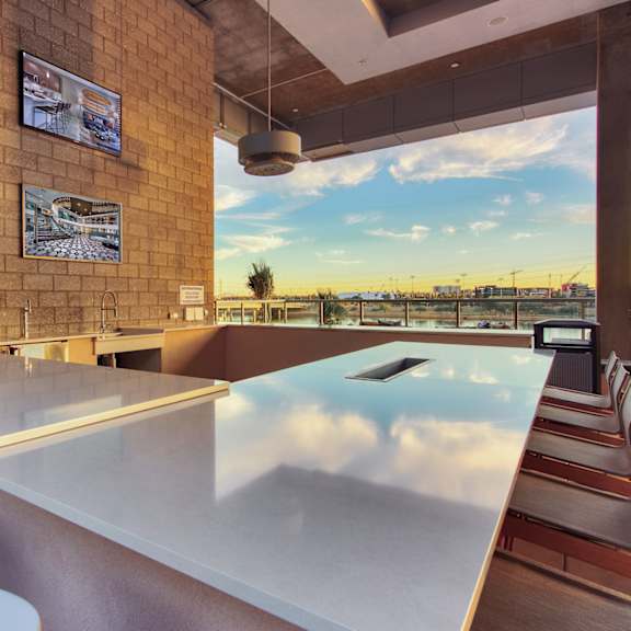 model living room and kitchen