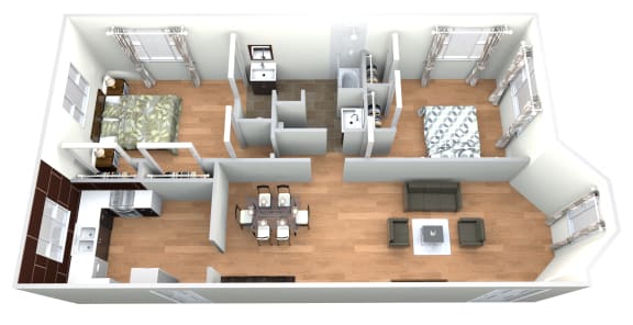 Floor Plan  Azalea - 2 Bedroom w/ 1.5 Baths