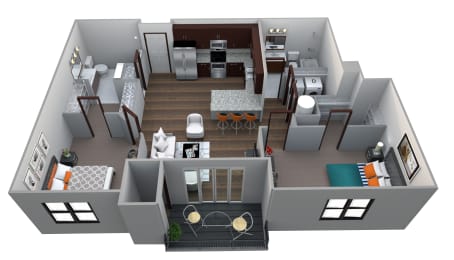 Floor Plan  Meadow C2/C1A-B floor plan at 360 at Jordan West best new apartments West Des Moines IA 50266