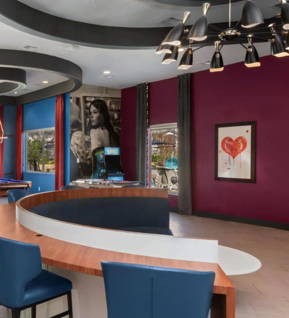 Contemporary Clubhouse with Pool Table