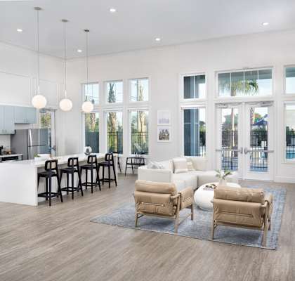 Club Room with Demo Kitchen at Jackson Palms Affordable Apartments in Jacksonville FL