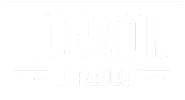 A black and white image with the word "HORIZON" in large letters.