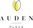 A logo with the text "AUDEN PLACE" in black with a yellow design to the left.