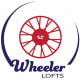 a neon wheellot logo on a black background