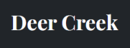 a logo for deer creek on a black background