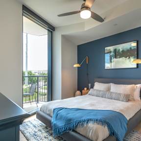 Primary Bedroom at Eastline Residences Apartments, Dallas