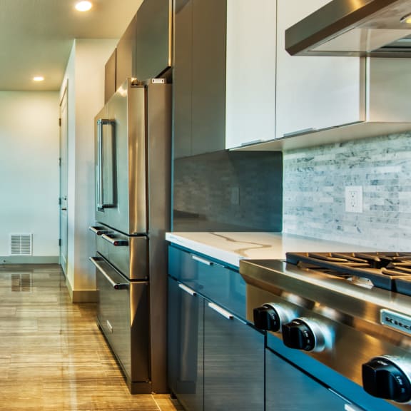 model living room and kitchen
