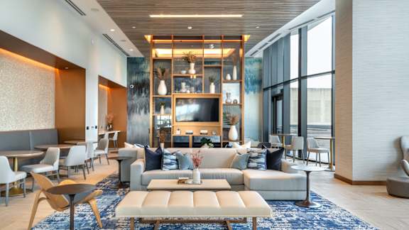 Bright Living Room at Eastline Residences Apartments, Texas